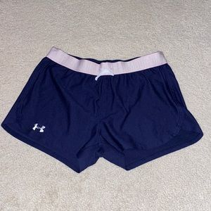 Pink and blue under armour athletic shorts